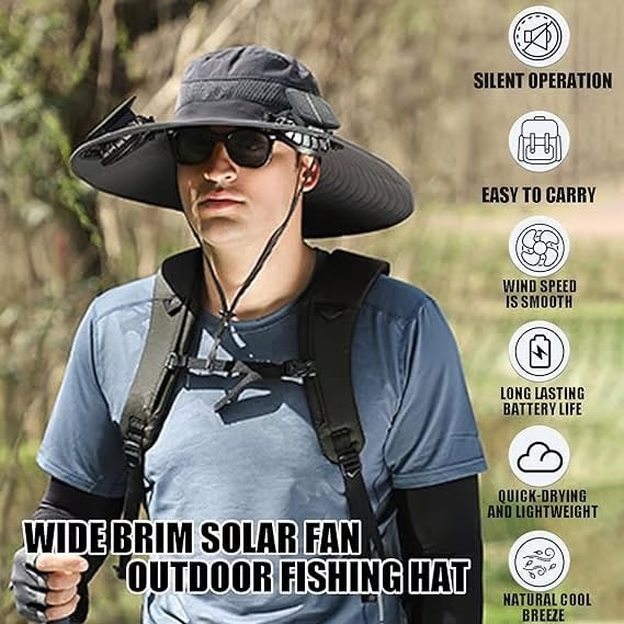 🔥Father's Day Sale 49% OFF - 2025 New Solar Fan Outdoor Fishing Hat
